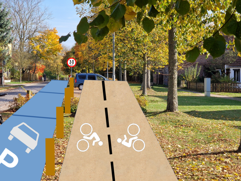 Skizze Fahrradweg Stücken